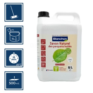 Savon naturel des parquets huilés biosourcé blanc 5L Blanchon 2