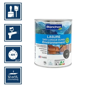 Blanchon lasure pour une longue durée noir 1L - Environnement biosourcée 2