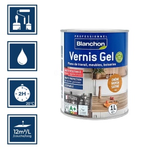 Blanchon vernis pour plans de travail et boiseries chêne moyen - 1L gel bio 2