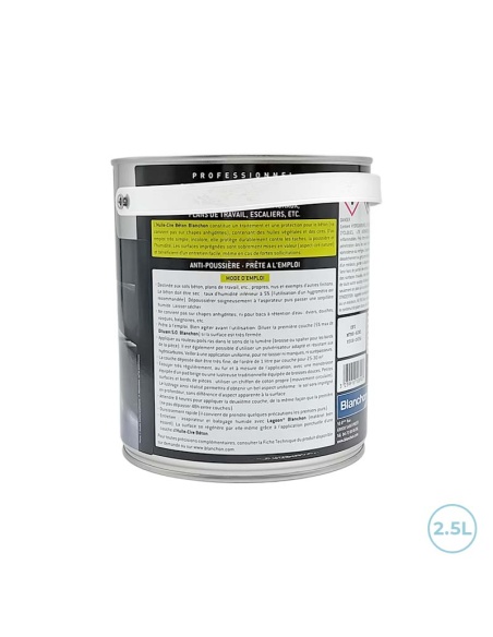 Huile cire béton aspect cire incolore 2,5L Blanchon