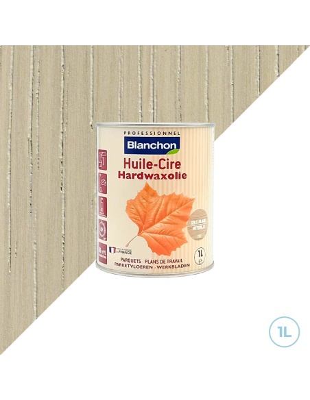 Décoration plan de travail Blanchon - Huile Cire gris blanc - 1L