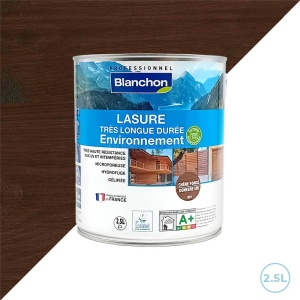 Blanchon lasure chêne foncé 2,5L pour volets, portails et poutres - Très longue durée environnement bio