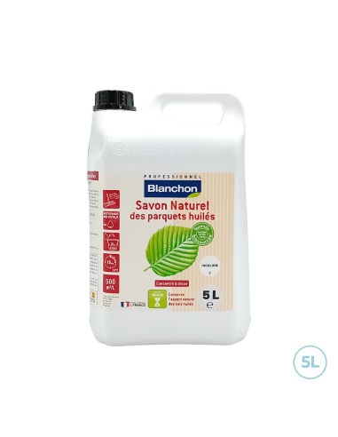 Savon incolore naturel biosourcé pour parquets huilés 5L Blanchon