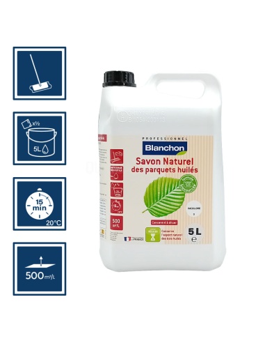 Savon incolore naturel biosourcé pour parquets huilés 5L Blanchon