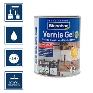 Vernis gel bio pour meubles et boiseries 1L - Blanchon chêne clair 2