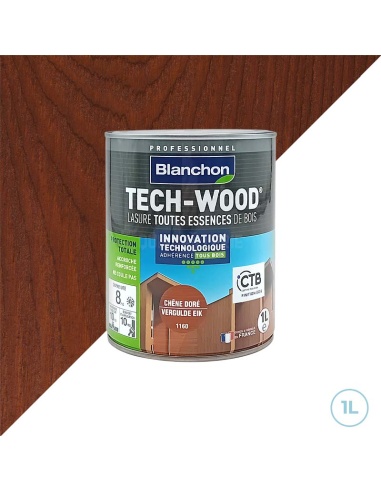 Blanchon - Lasure tech-wood bois extérieurs 1L chêne doré