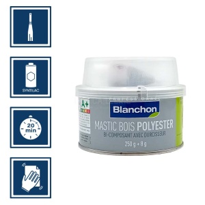 Mastic bois polyester 250g - Chêne - Blanchon 2