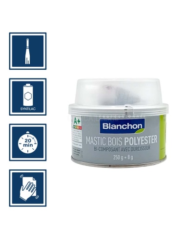 Mastic bois polyester 250g - Chêne - Blanchon