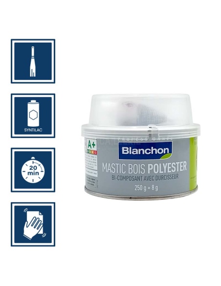 Mastic bois polyester 250g - Chêne - Blanchon Mastic bois polyester 250g - Chêne - Blanchon