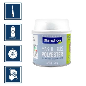 Mastic bois polyester chêne 670g Blanchon 2