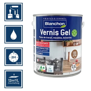Vernis Blanchon gel biosourcé 2,5L chêne foncé - Plans de travail, meubles et boiseries 2