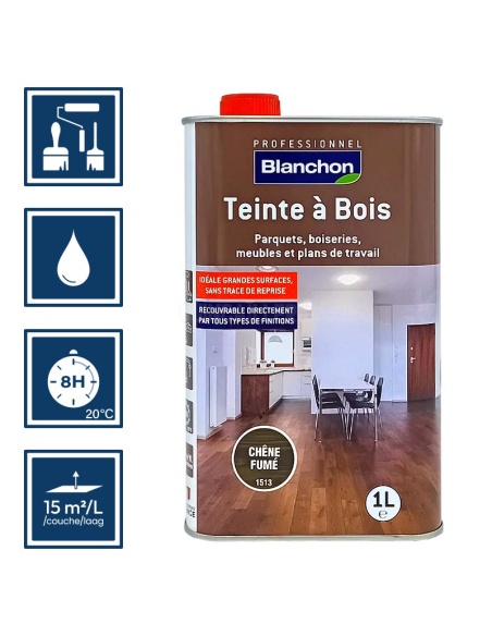 Teinte à bois pigmentaire chêne fumé 1L Blanchon